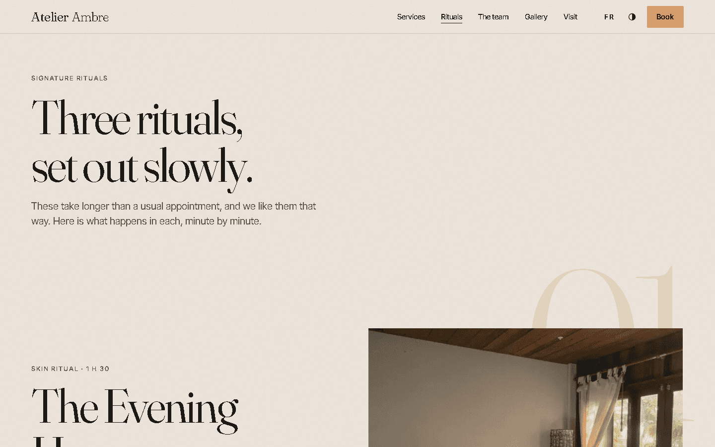 Atelier Ambre rituals page.